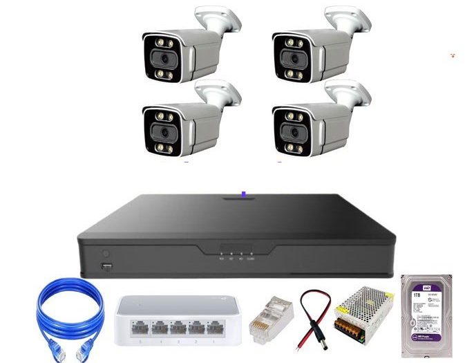 پک دوربین IP مدربسته ، 4 عدد دوربین